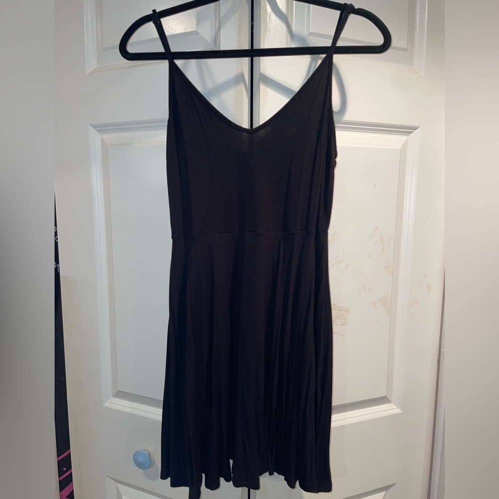 Black Women's V-Neck Slip Dress
